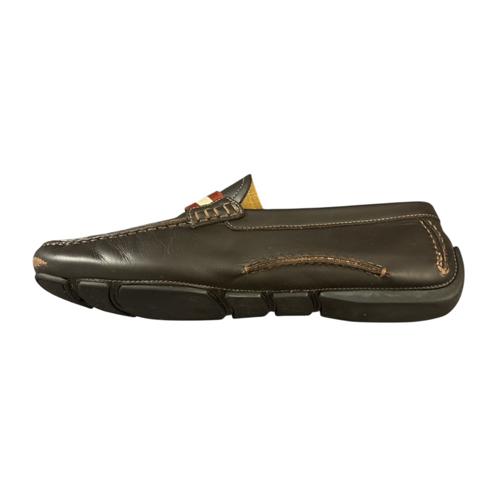 Bally Black Leather Loafers with Red Stripes - Picture 3 of 14